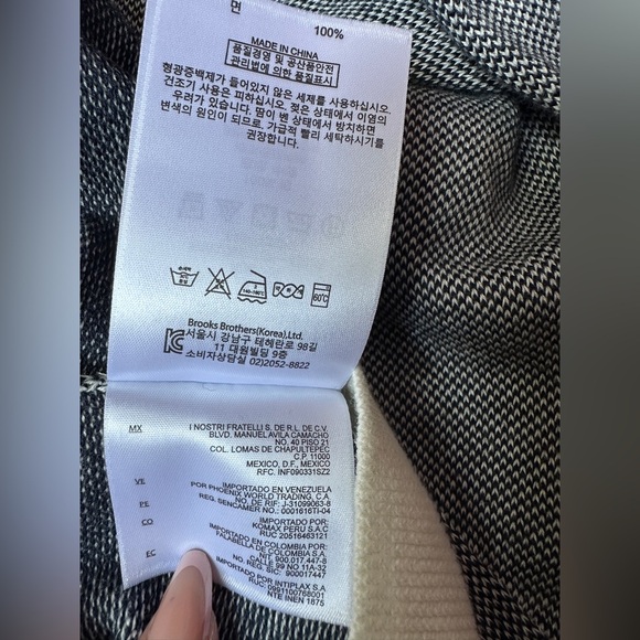 Brooks Brothers V-Neck PulloverSweater Men Navy and White Trim Sz Medium Cotton - Picture 7 of 9